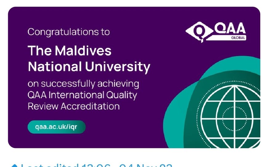 Maldives National University Earns Global Quality Accreditation from QAA